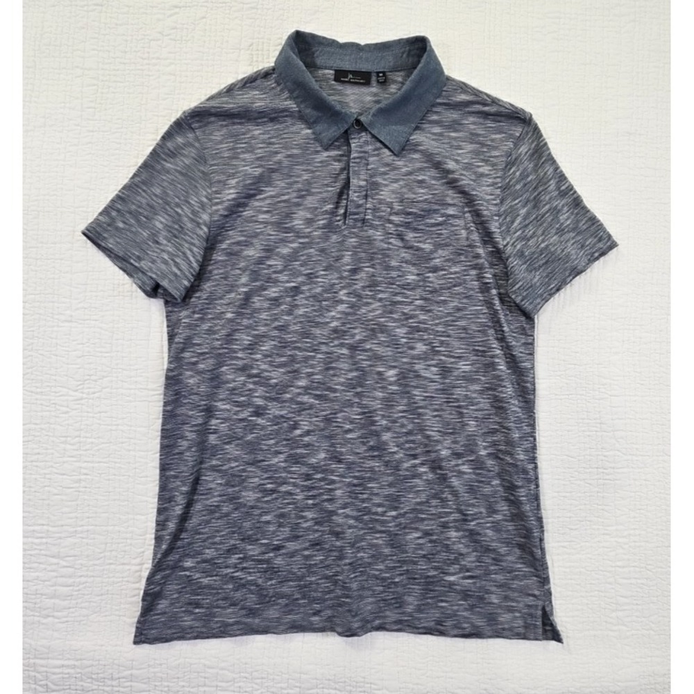 Marc Anthony Gray Heathered Short Sleeve Polo Shirt Men's Size M Medium EUC LN‎